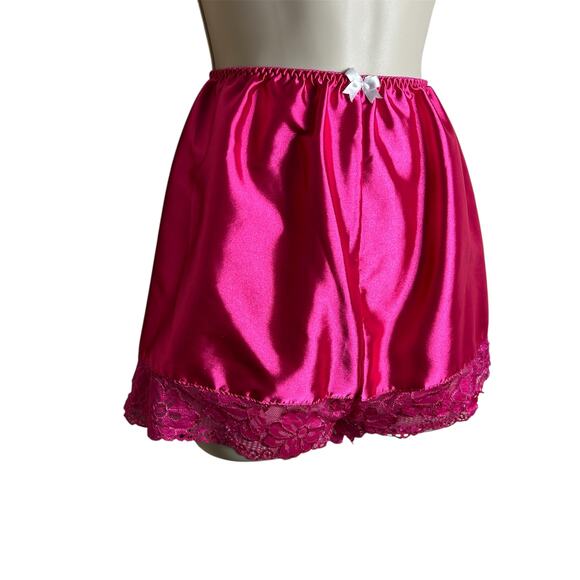 Satini Large Hot Pink Satin Shorts Sleep Pajamas Women - Picture 5 of 7